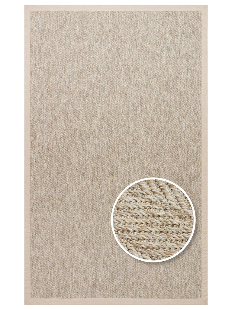 Dream Bordered Indoor and Outdoor Use Lint-Free Easy-to-Clean Sisal Carpet 2704LBBB