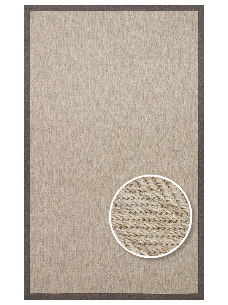 Dream Bordered, Lint-Free, Easy-to-Clean Sisal Carpet Suitable for Indoor and Outdoor Use 2704LBBDMIX