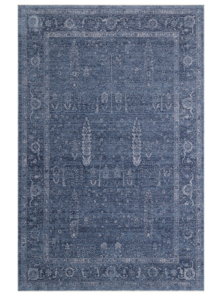 Tabriz Series Vintage Antique Patterned Modern Soft Textured Carpet 03 NAVY