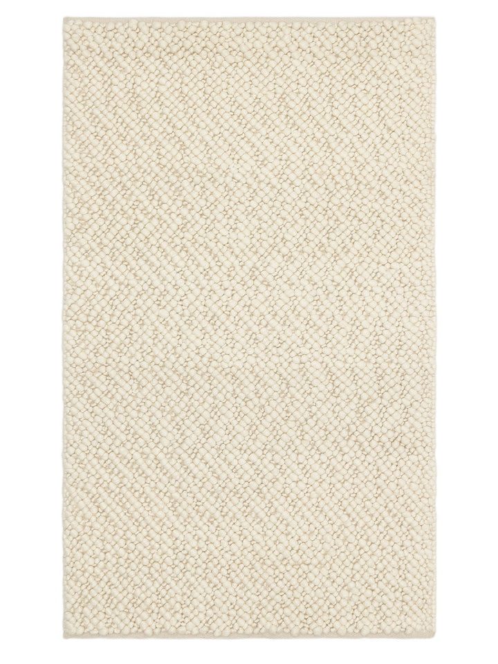 Woolstar %100 Naturel Kazak Desenli Salon Oturma Odası Koridor Antre El Dokuma Örgü Halı 06 CREAM - Carpetdocia