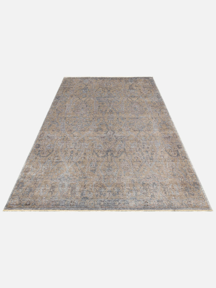 Çırağan %100 Naturel Özel Işıltılı El Emeği ile Özel Tezgahlarda Üretilen TENCEL™ Uşak Halısı 01 BEG - Carpetdocia