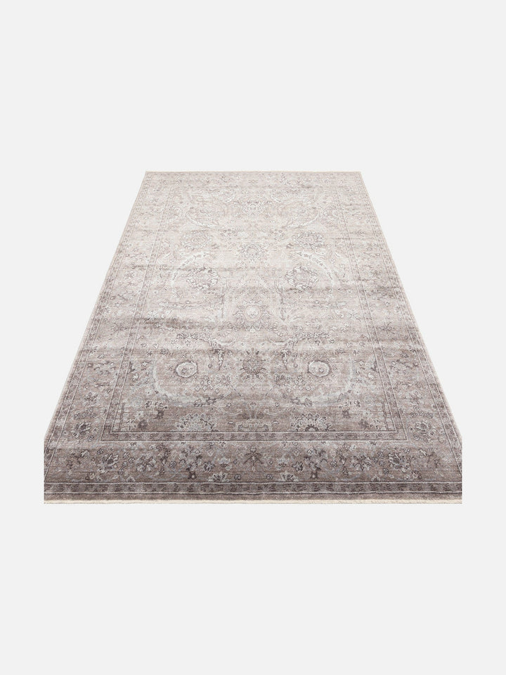 Çırağan %100 Naturel Özel Işıltılı El Emeği ile Özel Tezgahlarda Üretilen TENCEL™ Uşak Halısı 07SMGR - Carpetdocia