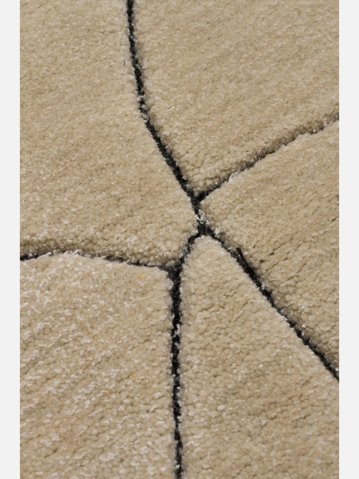 Dakar Serisi Yün Rayon ve Polyester Karışımı El Dokuma Halı BEIGE - Carpetdocia