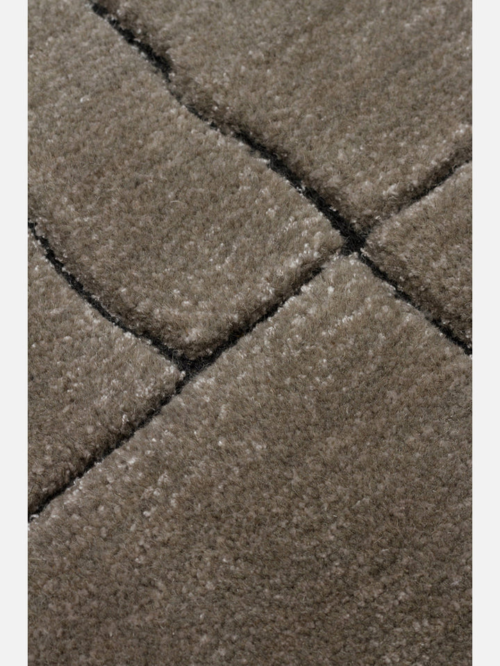 Dakar Serisi Yün Rayon ve Polyester Karışımı El Dokuma Halı GREY - Carpetdocia