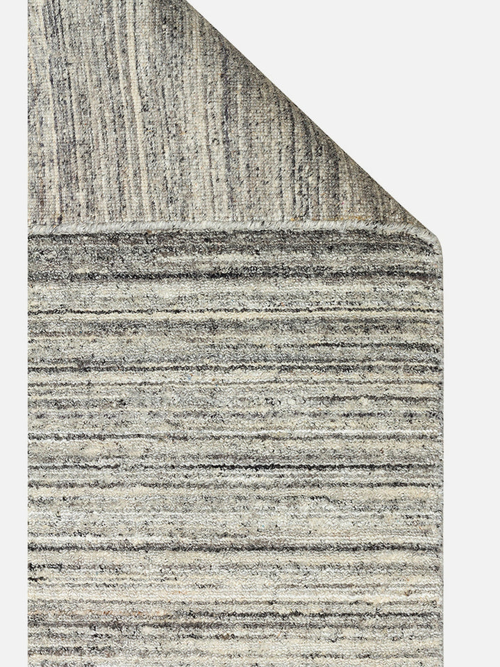 Helsinki Serisi %100 Naturel Yün ve Viskon El Dokuma Modern İskandinav Salon Oturma Odası Halı GREY - Carpetdocia