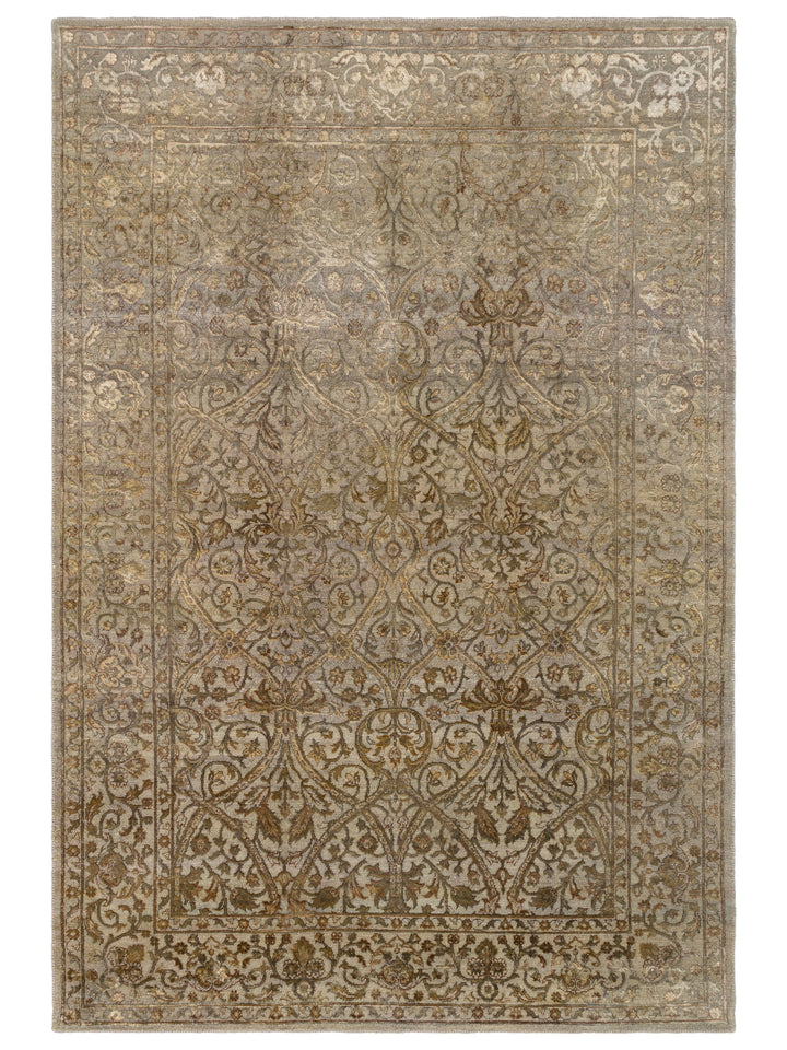 El dokuma Hindistan Jaipur halı Orta Gri 163x239 cm kuşbakışı üstten görünüm