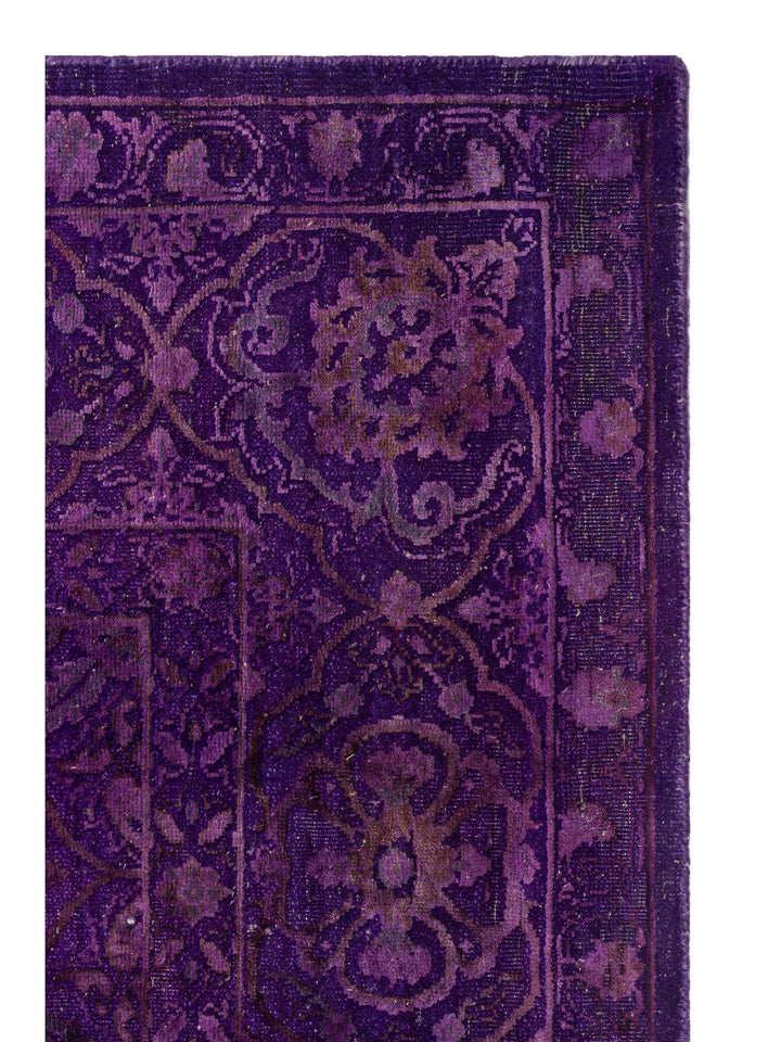 El dokuma Hindistan Jaipur halı Antik Mor 197x297 cm doku yakın çekim detay