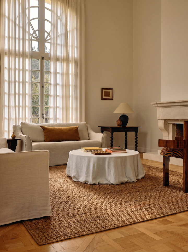 Baccarat Jüt %100 Naturel Oturma Odası Koridor Antre Mutfak Balkon El Dokuma Hasır Halı BAC BROWN-4 - Carpetdocia