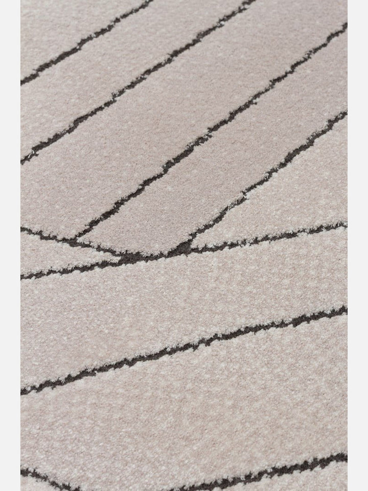 Monza Art Geometrik Desenli Yüksek Kalite Sık Dokuma Parlak Modern Salon Halısı 07 CREAM GREY - Carpetdocia