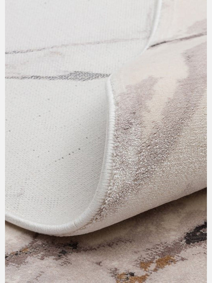 Monza Art Geometrik Desenli Yüksek Kalite Sık Dokuma Parlak Modern Salon Halısı 12 CREAM GREY - Carpetdocia