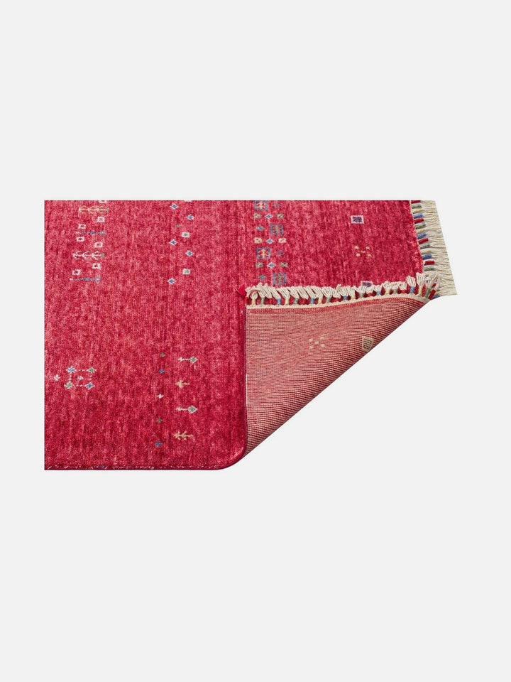 Oushak Carnaval %100 Naturel Kolay Temizlenir El Emeğiyle Üretilen TENCEL™ Modern Uşak Halısı 06 RED - Carpetdocia