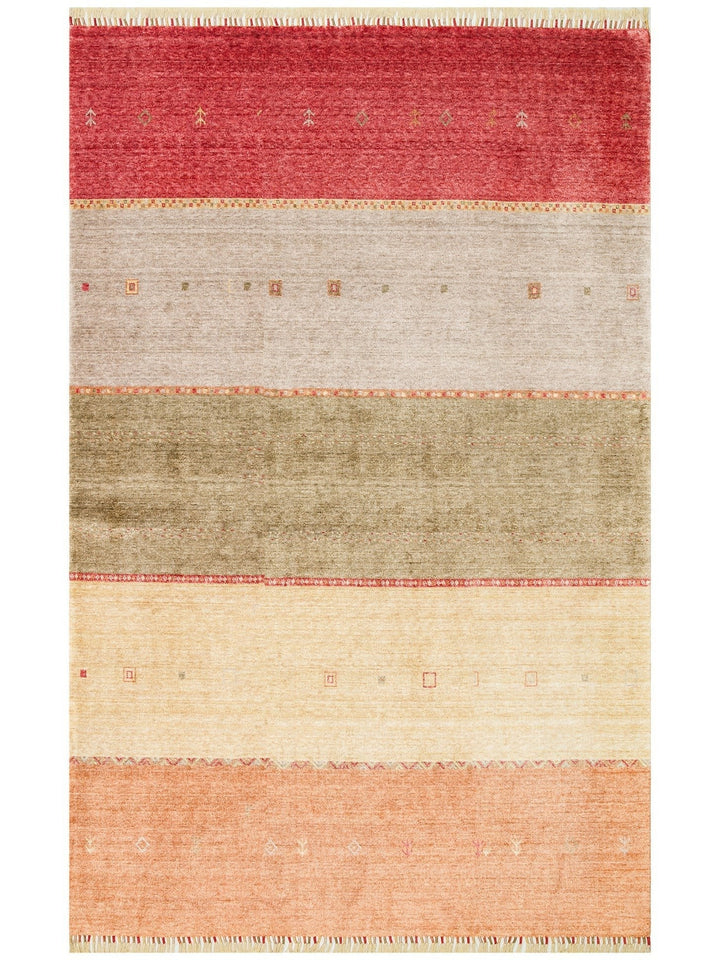 Oushak Carnaval %100 Naturel Kolay Temizlenir El Emeğiyle Üretilen TENCEL™ Modern Uşak Halısı 11 RED AUTUMN - Carpetdocia - kusbakisi
