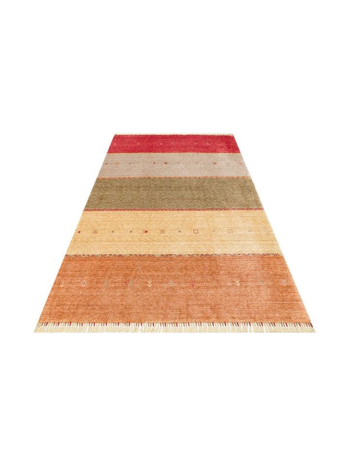 Oushak Carnaval %100 Naturel Kolay Temizlenir El Emeğiyle Üretilen TENCEL™ Modern Uşak Halısı 11 RED AUTUMN - Carpetdocia