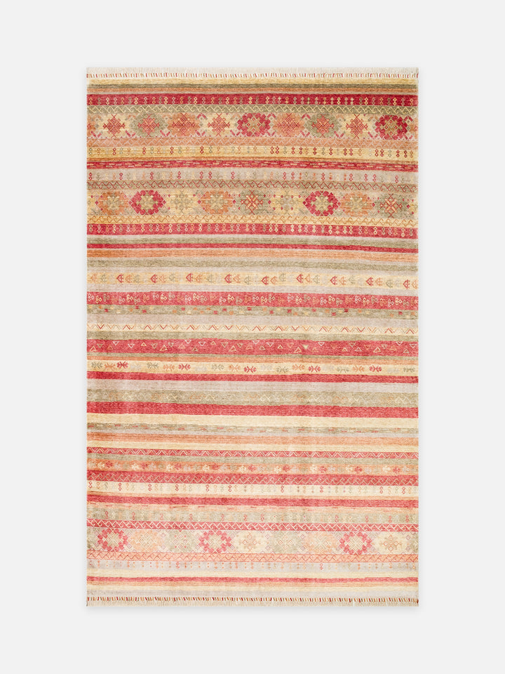 Oushak Carnaval %100 Naturel Kolay Temizlenir El Emeğiyle Üretilen TENCEL™ Modern Uşak Halısı 12 RED AUTUMN - Carpetdocia - kusbakisi
