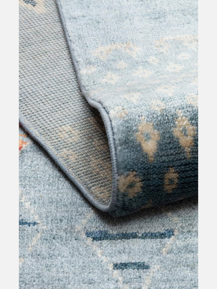 Oushak Carnaval %100 Naturel Kolay Temizlenir El Emeğiyle Üretilen TENCEL™ Modern Uşak Halısı 15 AQUA MULTY - Carpetdocia