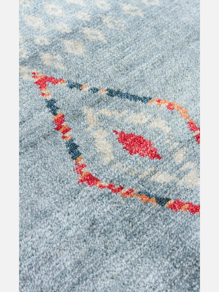 Oushak Carnaval %100 Naturel Kolay Temizlenir El Emeğiyle Üretilen TENCEL™ Modern Uşak Halısı 15 AQUA MULTY - Carpetdocia
