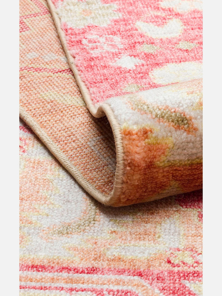 Oushak Carnaval %100 Naturel Kolay Temizlenir El Emeğiyle Üretilen TENCEL™ Modern Uşak Halısı 17 RED AUTUMN - Carpetdocia
