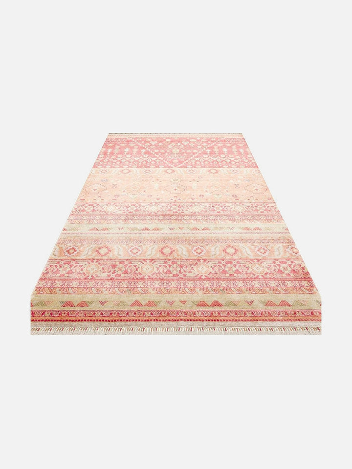 Oushak Carnaval %100 Naturel Kolay Temizlenir El Emeğiyle Üretilen TENCEL™ Modern Uşak Halısı 17 RED AUTUMN - Carpetdocia