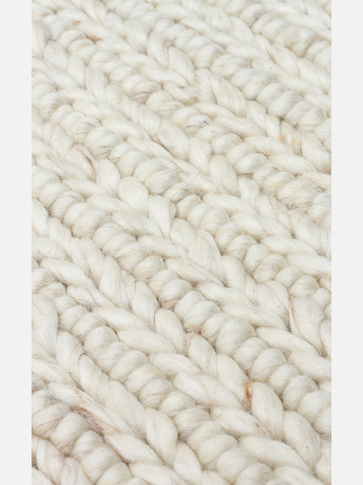 Woolstar %100 Naturel Kazak Desenli Salon Oturma Odası Koridor Antre El Dokuma Örgü Halı 07 L.BEIGE - Carpetdocia