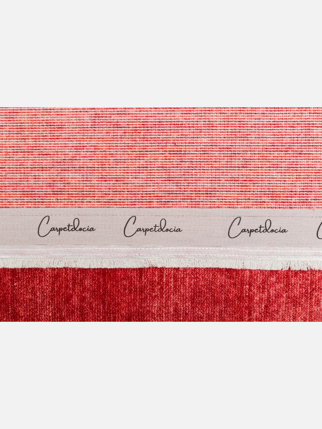 Victoria %100 TENCEL™ Lyocell El Emeği ile Üretilen Halı RED SHERBET Carpetdocia kenar şeridi detayı