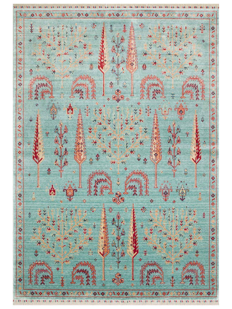 Oushak Karneval 100 % Naturbelassen Leicht zu Reinigen Handgefertigter TENCEL™ Moderner Uşak Teppich 22TURK