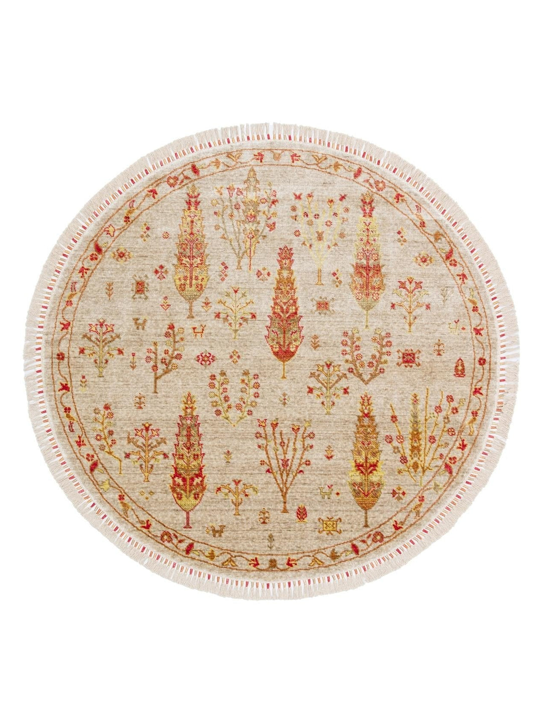 Oushak Carnaval %100 Naturel Kolay Temizlenir El Emeğiyle Üretilen TENCEL™ Modern Uşak Halısı 08 BEIGE AUTUMN Q