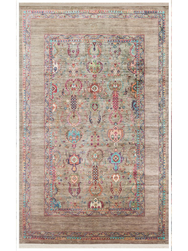 Historic Series Non-Slip Antique Patterned Living Room Living Room Corridor Kitchen Washable Carpet 07 OLIVE