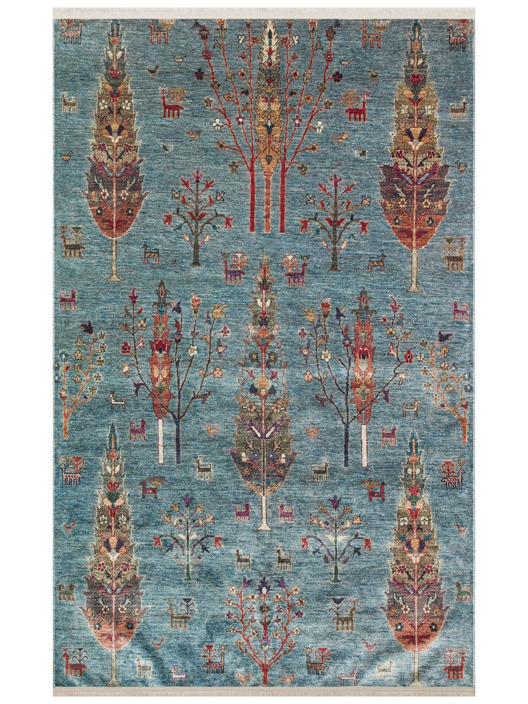 Historic Series Non-Slip Antique Patterned Living Room Living Room Corridor Kitchen Washable Carpet 09 AQUA