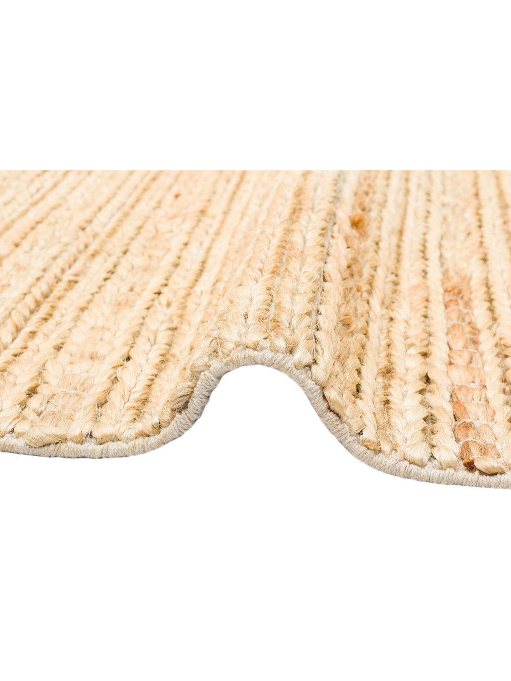 Knit Jüt Farklı Örgü Dokusuna Sahip El Dokuma Naturel Jüt Hasır Halı TRIPLE CREAM XW - Carpetdocia