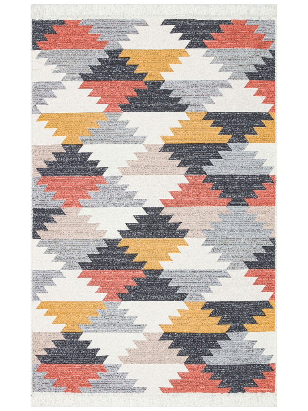 Maya %100 Naturel Pamuk Yıkanabilir Çift Taraflı Oturma Odası Mutfak Koridor Modern Kilim 20 MULTY - Carpetdocia
