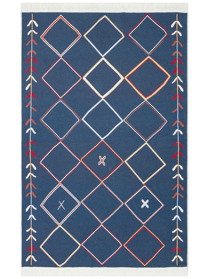 Maya %100 Naturel Pamuk Yıkanabilir Çift Taraflı Oturma Odası Mutfak Koridor Modern Kilim 21 MULTY - Carpetdocia