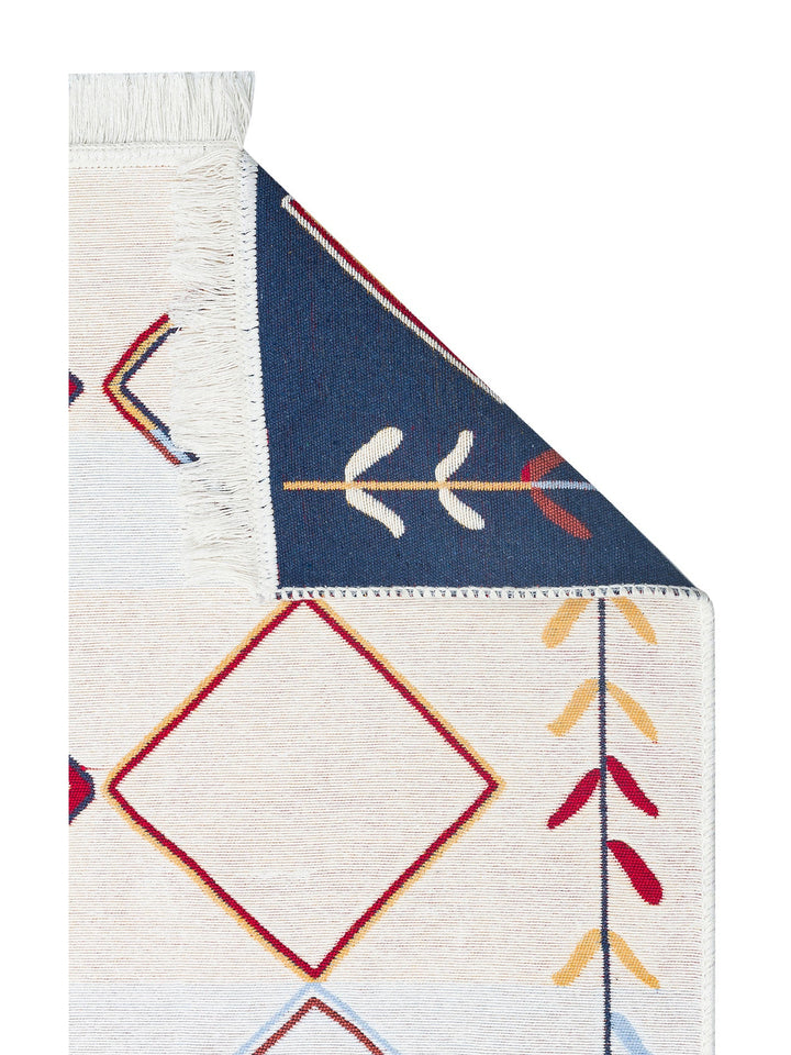 Maya %100 Naturel Pamuk Yıkanabilir Çift Taraflı Oturma Odası Mutfak Koridor Modern Kilim 21 MULTY - Carpetdocia