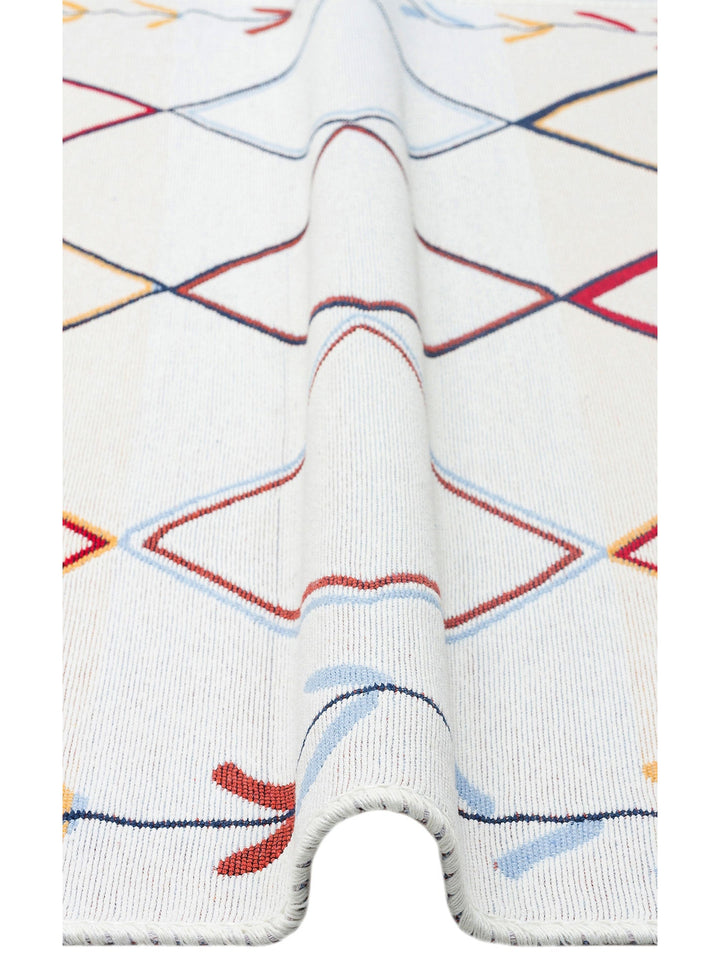 Maya %100 Naturel Pamuk Yıkanabilir Çift Taraflı Oturma Odası Mutfak Koridor Modern Kilim 21 MULTY - Carpetdocia