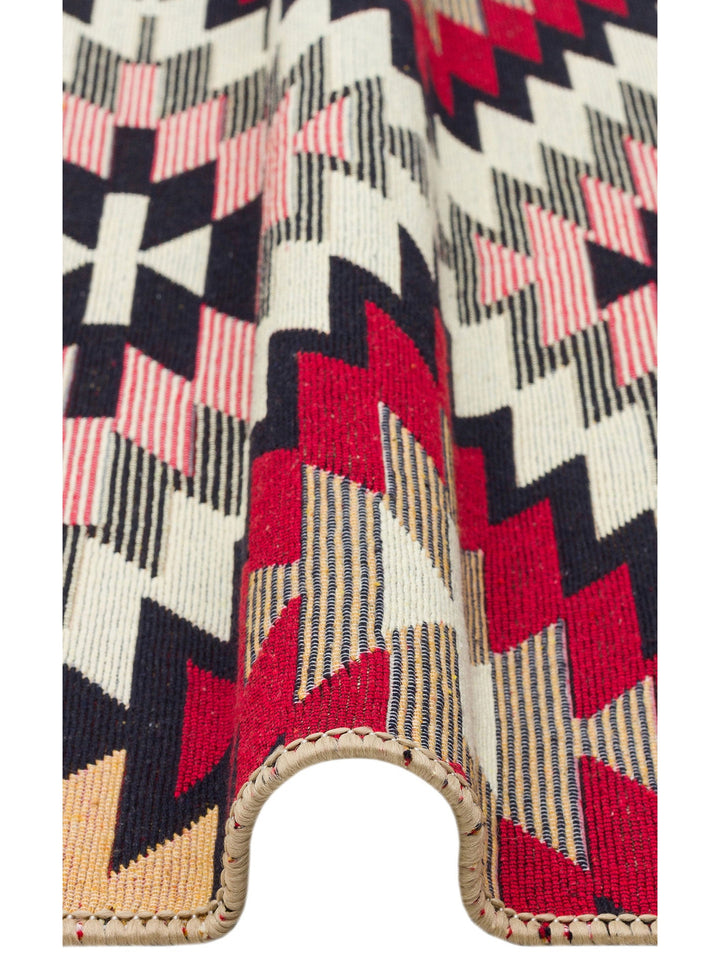Maya %100 Naturel Pamuk Yıkanabilir Çift Taraflı Oturma Odası Mutfak Koridor Modern Kilim 33 RED - Carpetdocia
