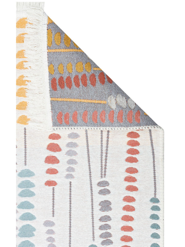 Maya %100 Naturel Pamuk Yıkanabilir Çift Taraflı Oturma Odası Mutfak Koridor Modern Kilim 34 MULTY - Carpetdocia