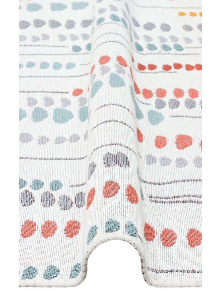 Maya %100 Naturel Pamuk Yıkanabilir Çift Taraflı Oturma Odası Mutfak Koridor Modern Kilim 34 MULTY - Carpetdocia