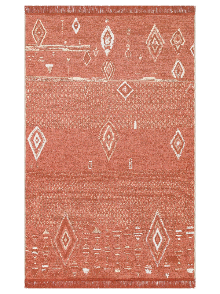 Maya %100 Naturel Pamuk Yıkanabilir Çift Taraflı Oturma Odası Mutfak Koridor Modern Kilim 37 TERRA - Carpetdocia