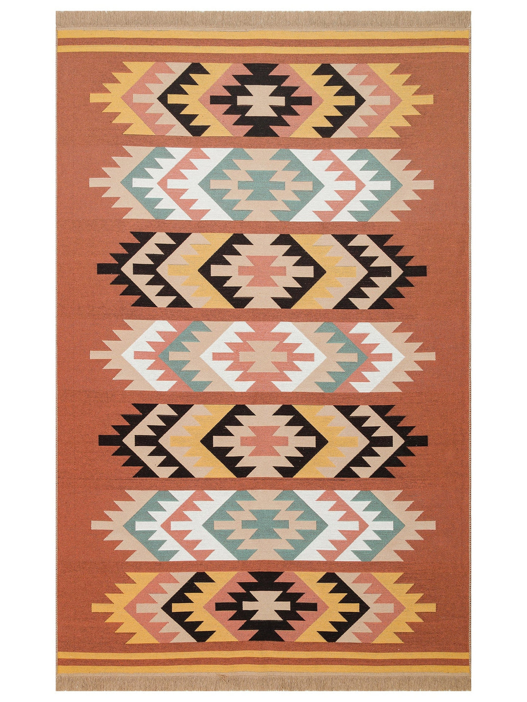 Maya %100 Naturel Pamuk Yıkanabilir Çift Taraflı Oturma Odası Mutfak Koridor Modern Kilim 39 MULTY - Carpetdocia