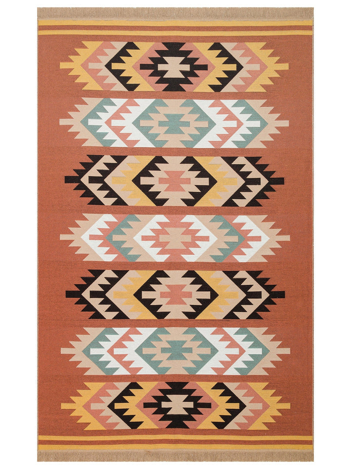 Maya %100 Naturel Pamuk Yıkanabilir Çift Taraflı Oturma Odası Mutfak Koridor Modern Kilim 39 MULTY - Carpetdocia