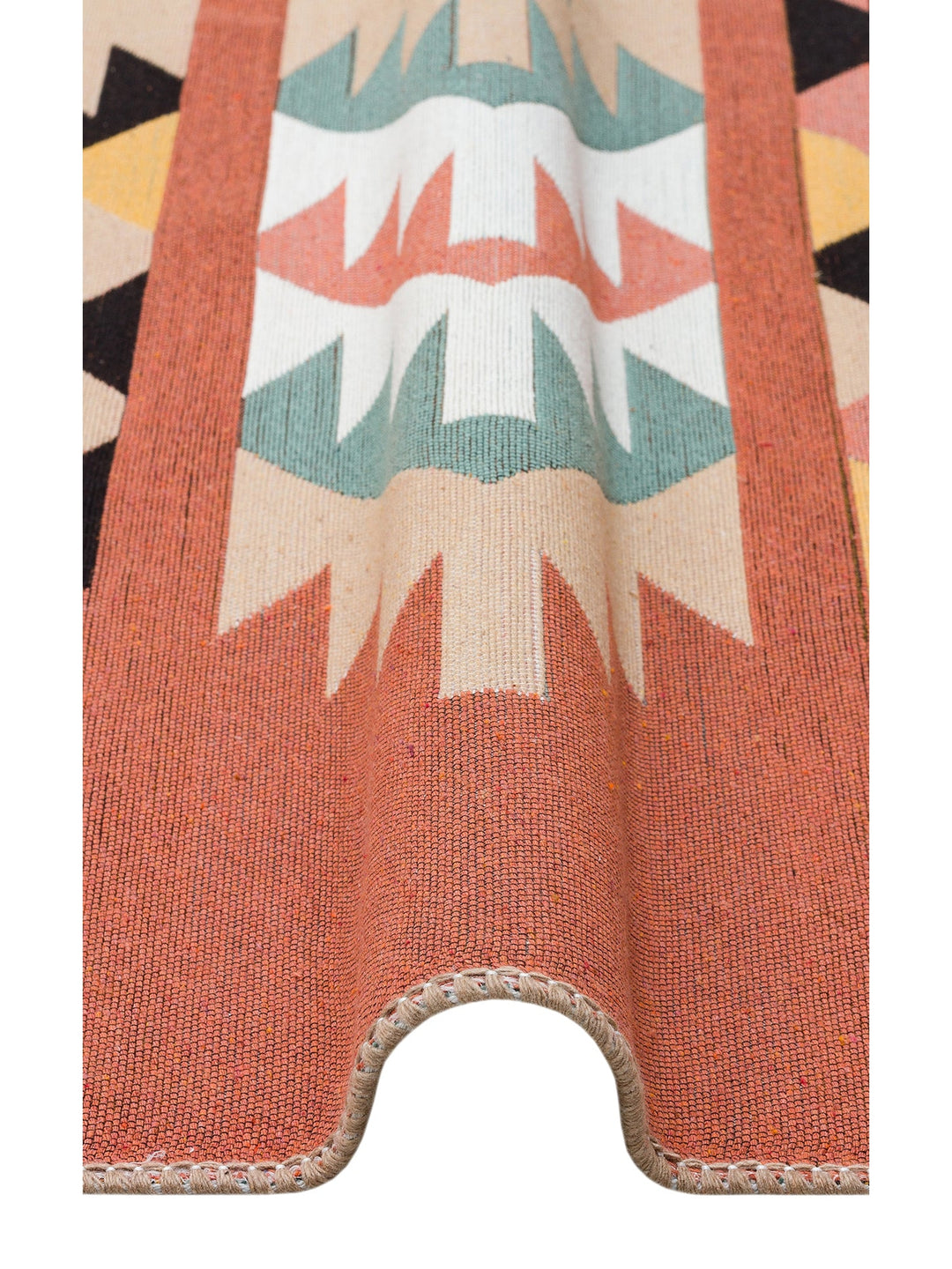 Maya %100 Naturel Pamuk Yıkanabilir Çift Taraflı Oturma Odası Mutfak Koridor Modern Kilim 39 MULTY - Carpetdocia