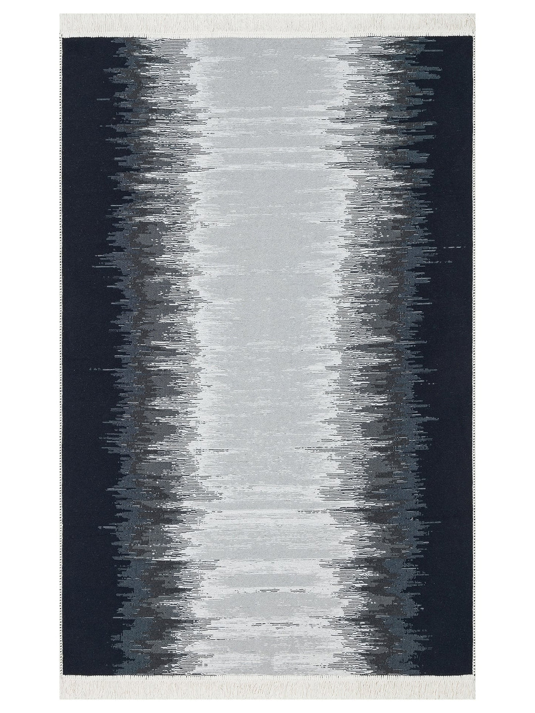 Maya %100 Naturel Pamuk Yıkanabilir Çift Taraflı Oturma Odası Mutfak Koridor Modern Kilim 40BLCKWHI - Carpetdocia