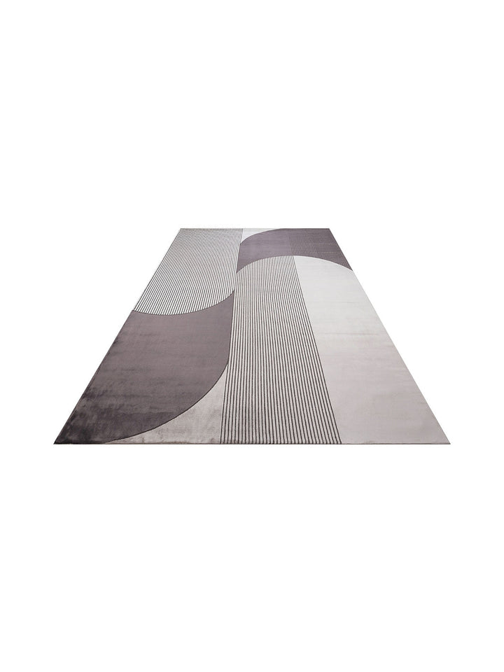 Monza Geometrik Desenli Yüksek Kalite Sık Dokuma Parlak Modern Salon Halısı 04 VIZON ANTRASIT - Carpetdocia