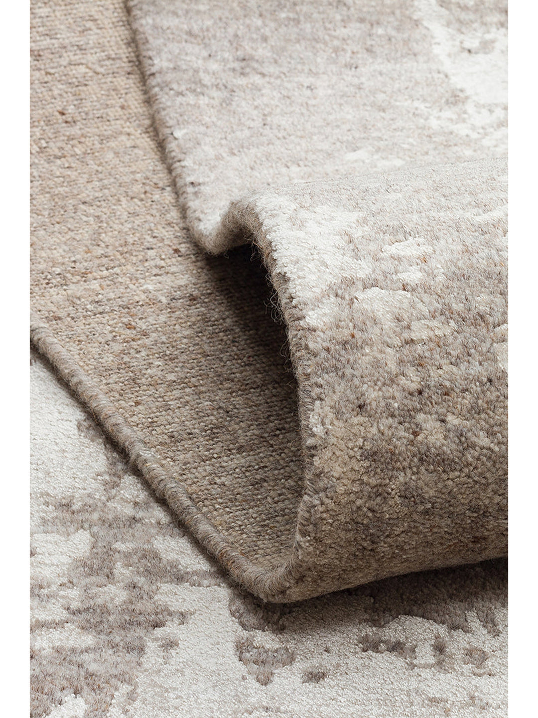 Palette Serisi %100 Naturel Yün Viskon Pamuk El Dokuma Salon Oturma Odası Halı GREY - Carpetdocia