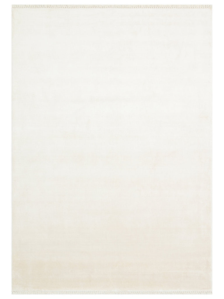 Queen Series 100% Natural Viscose Shiny Modern Handmade Living Room Carpet CREAM