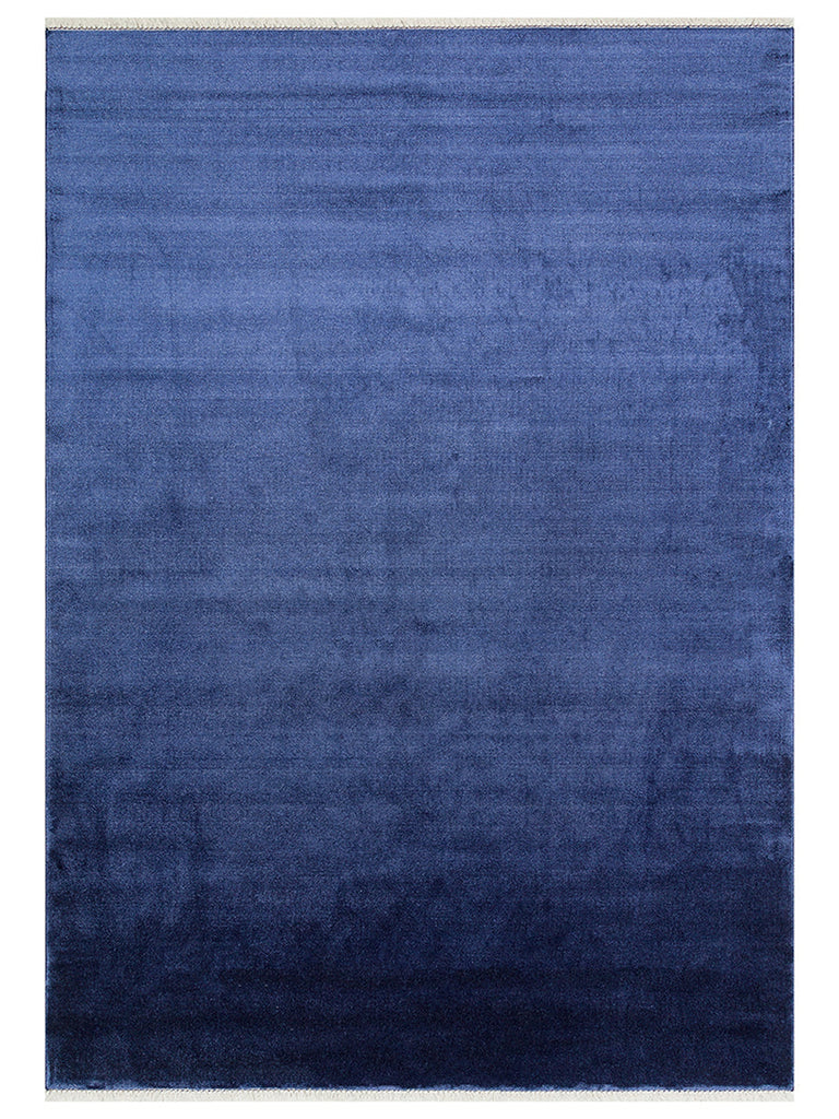 Queen Series 100% Natural Viscose Bright Modern Handcrafted Living Room Carpet MID BLUE
