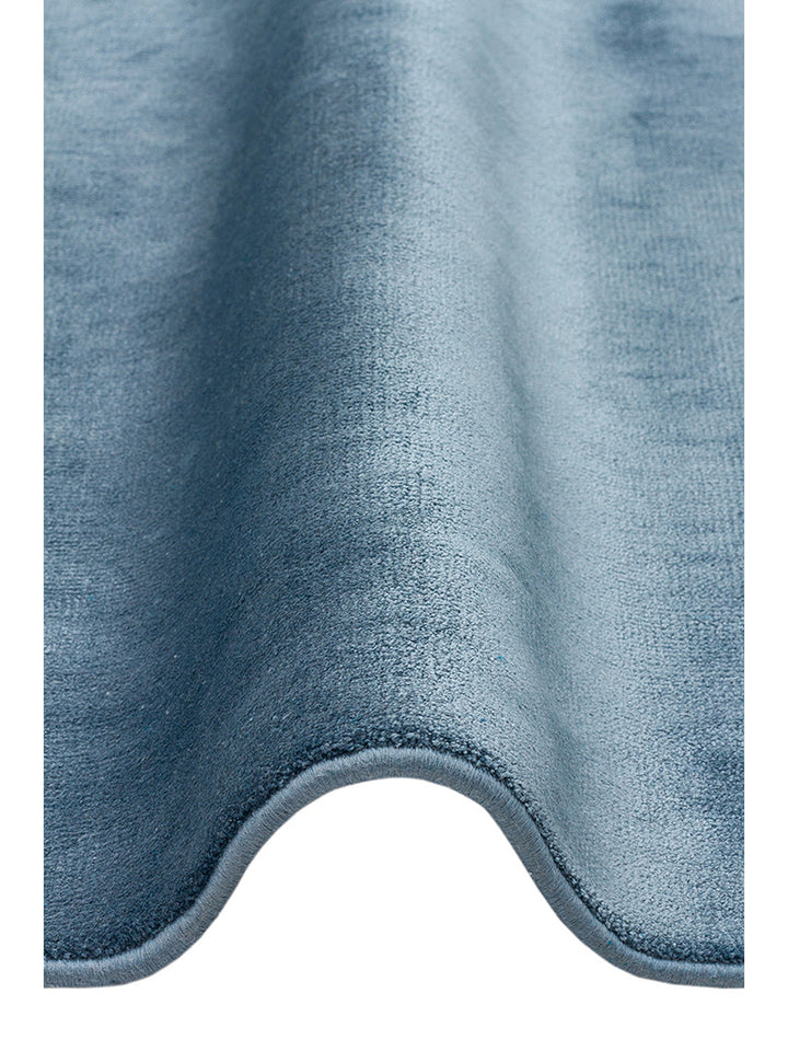 Queen Serisi %100 Naturel Viskon Parlak Modern El Emeğiyle Üretilen Salon Oturma Odası Halı NBLUE - Carpetdocia
