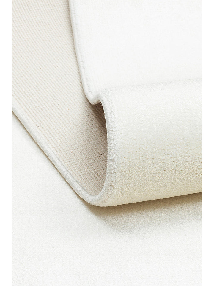 Queen Serisi %100 Naturel Viskon Parlak Modern El Emeğiyle Üretilen Salon Oturma Odası Halı WHITE - Carpetdocia