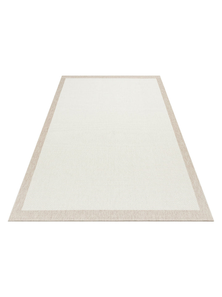 Resort Serisi Bordürlü Hav Toz Vermez Kaymaz Tabanlı Şık Kilim 05 CREAM BEIGE