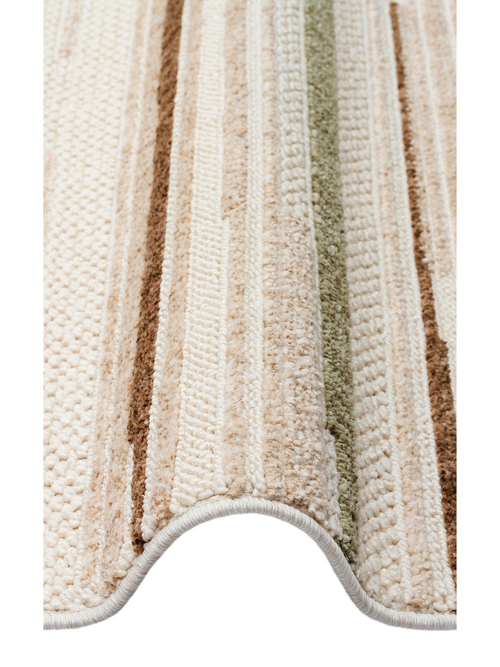 Style Hav Toz Vezmez Yumuşak Dokulu Oturma Odası Salon Koridor Antre Modern Halı 01 GREEN BROWN - Carpetdocia