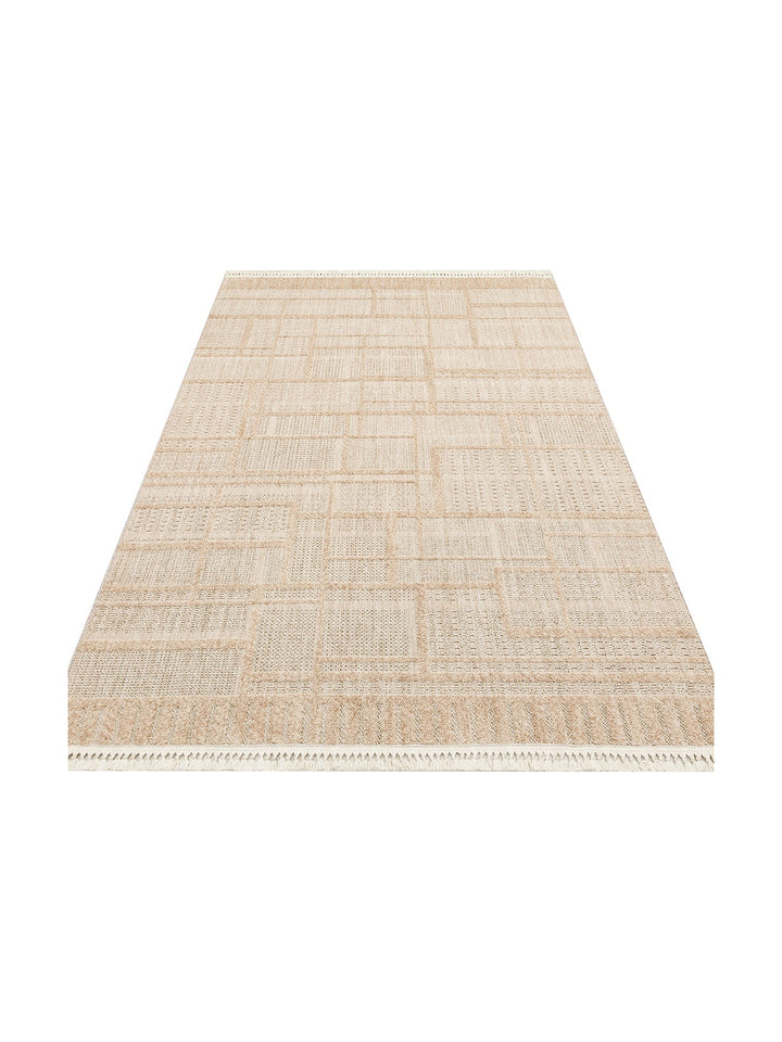 Style Hav Toz Vezmez Yumuşak Dokulu Oturma Odası Salon Koridor Antre Modern Halı 03 BEIGE - Carpetdocia